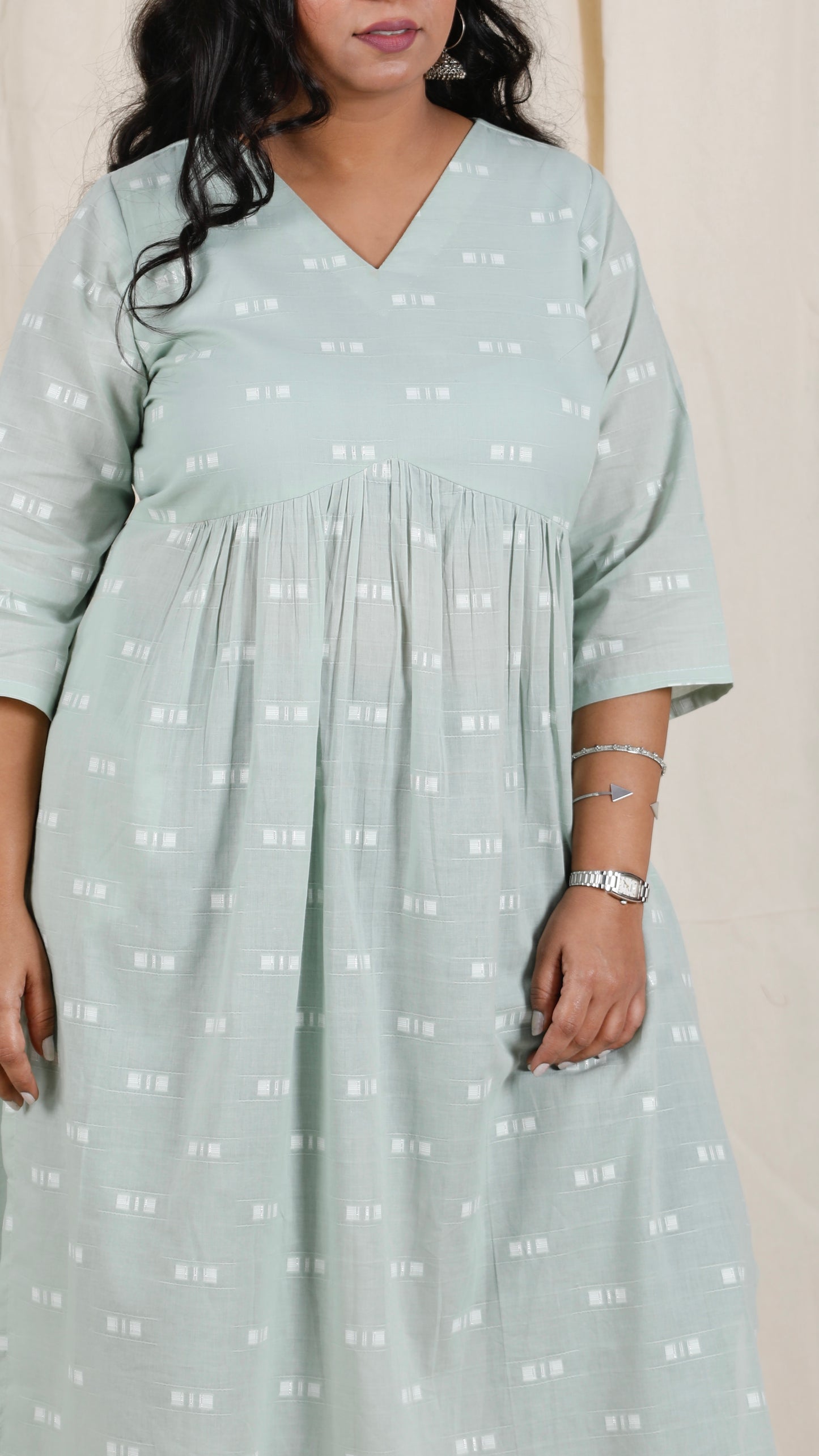 Ayra cords - Green - Mul cotton with Soft cotton Pants + Chiffon dupatta Optional