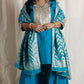 Shanaya - 3 pc set - BLUE - Crape silk + Zari Dupatta