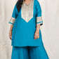 Shanaya - 3 pc set - BLUE - Crape silk + Zari Dupatta