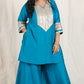 Shanaya - 3 pc set - BLUE - Crape silk + Zari Dupatta