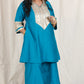 Shanaya - 3 pc set - BLUE - Crape silk + Zari Dupatta
