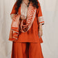 Shanaya - 3 pc set - RUST - Crape silk + Zari Dupatta