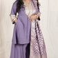 Shanaya - 3 pc set - PURPLE - Crape silk + Zari Dupatta