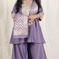 Shanaya - 3 pc set - PURPLE - Crape silk + Zari Dupatta