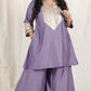 Shanaya - 3 pc set - PURPLE - Crape silk + Zari Dupatta