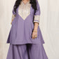 Shanaya - 3 pc set - PURPLE - Crape silk + Zari Dupatta