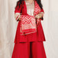 Shanaya - 3 pc set - RED - Crape silk + Zari Dupatta
