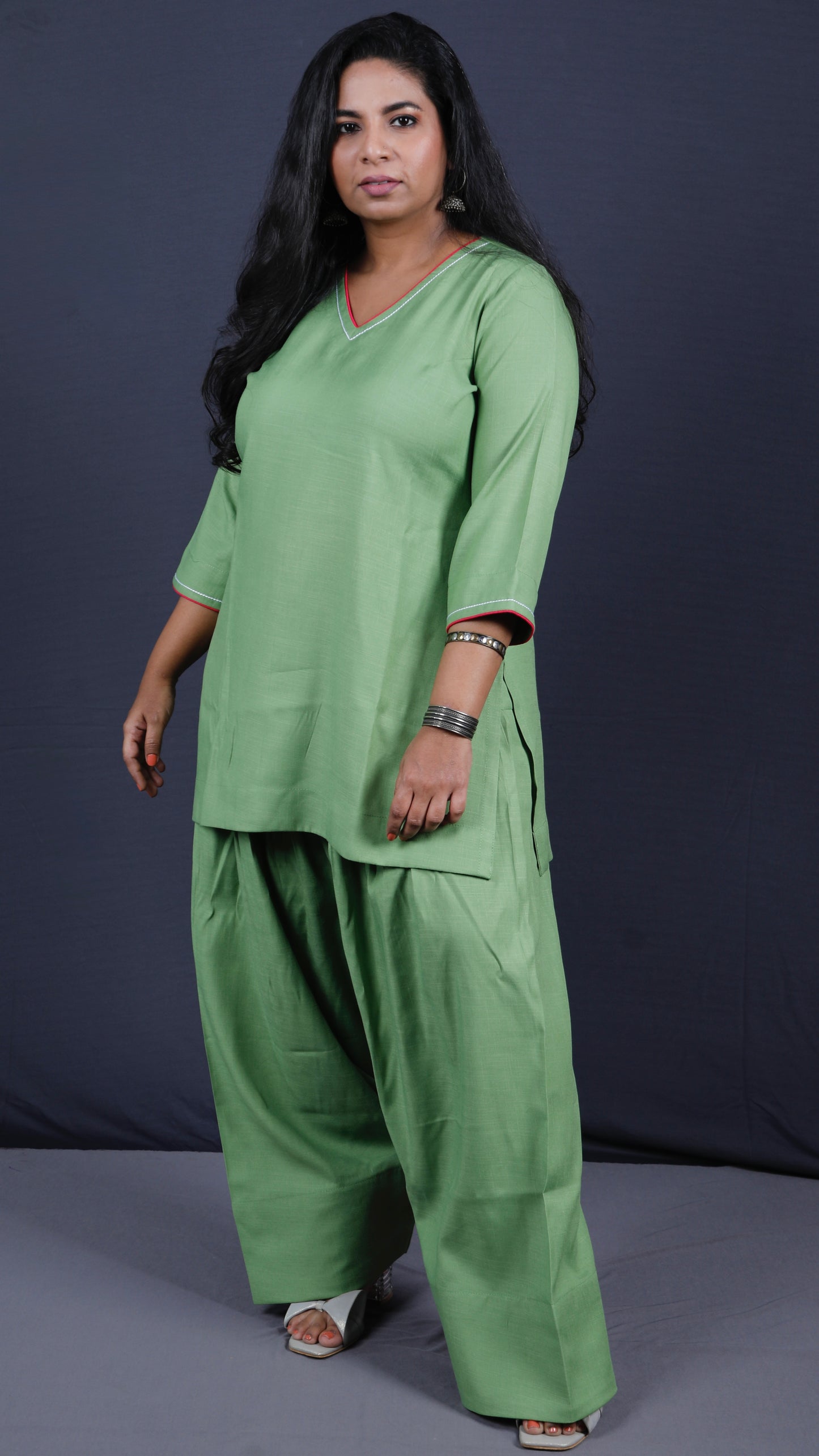 Rose - Farshi Shalwar set - Soft cotton - Green
