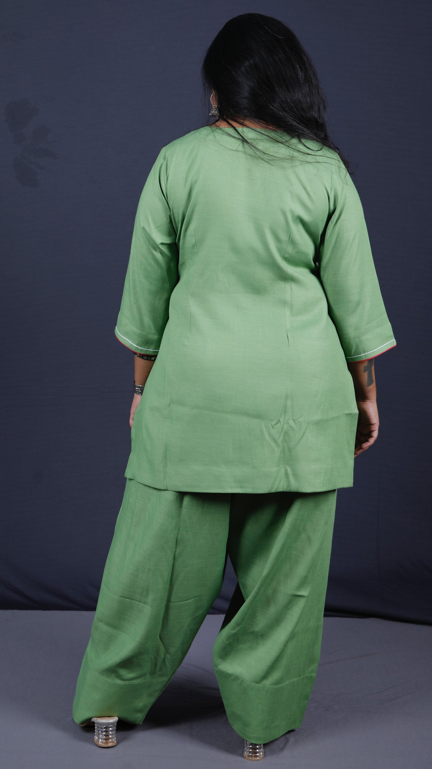 Rose - Farshi Shalwar set - Soft cotton - Green