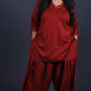 Rose - Farshi Shalwar set - Soft cotton - Deep Maroon