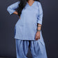 Rose - Farshi Shalwar set - Soft cotton - Blue