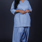 Rose - Farshi Shalwar set - Soft cotton - Blue