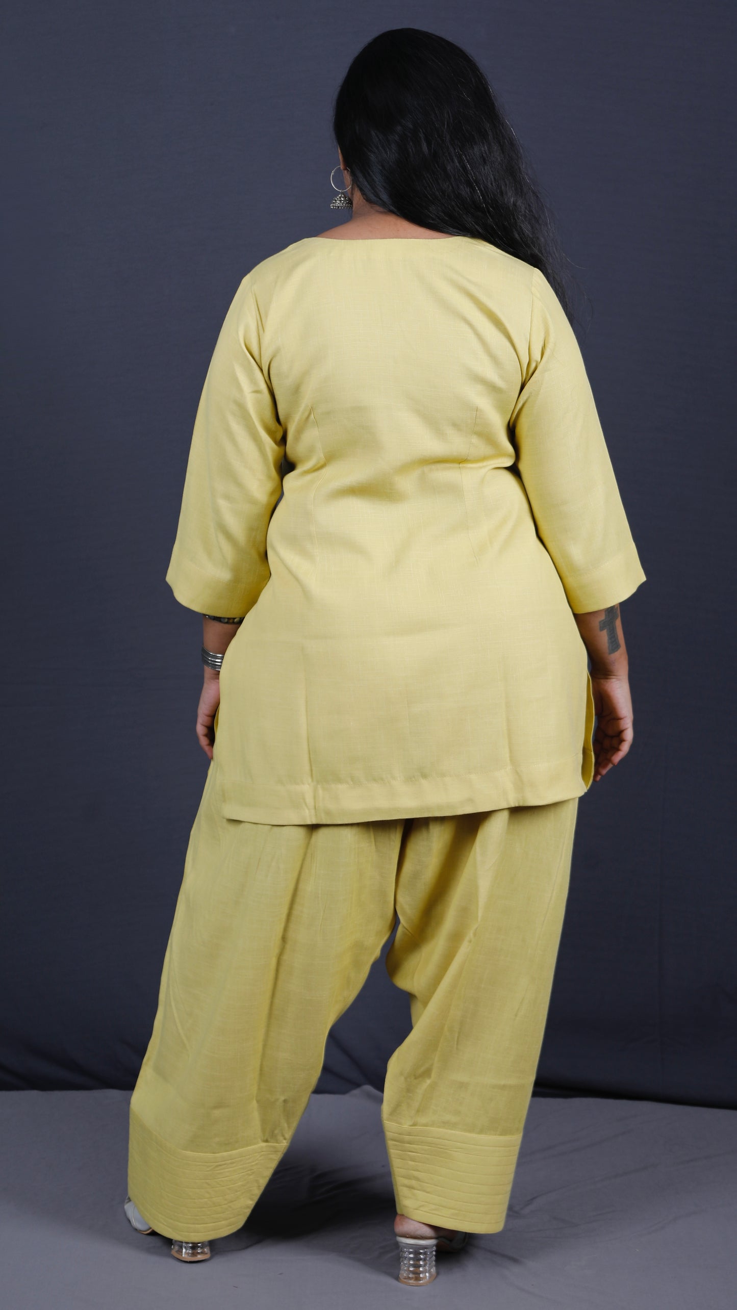 Rose - Farshi Shalwar set - Soft cotton - YELLOW