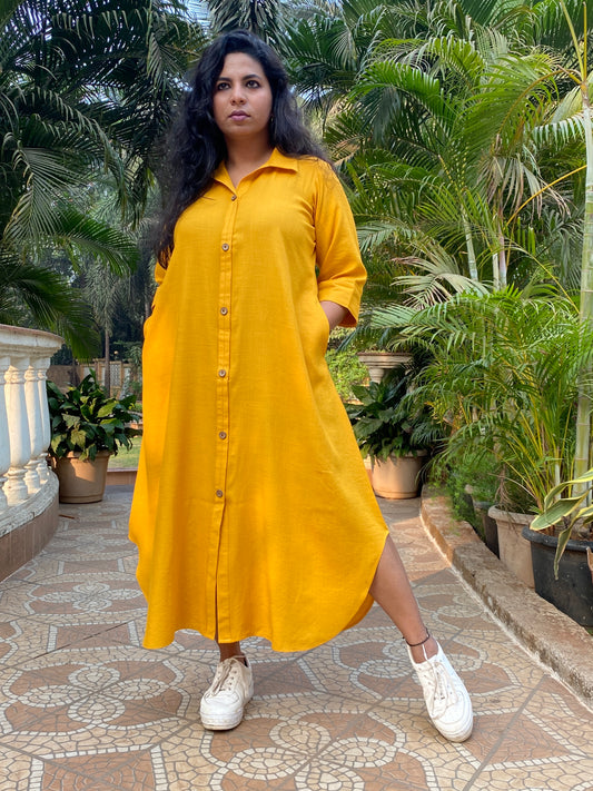 TARA - SHIRT DRESS - YELLOW
