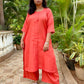 NITARA - Pashmina Cotton - ORANGE - KURTA AND PANT SET