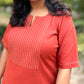 NAINA - Kurta and Pant Set - RUST ( Thread work )