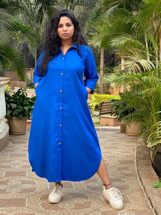TARA - SHIRT DRESS - BLUE