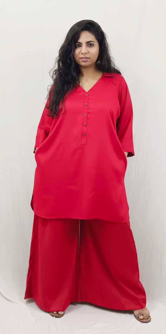 PIHU - CO ORD SET - RED