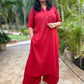 AMMU - KURTA AND PANT SET - Maroon