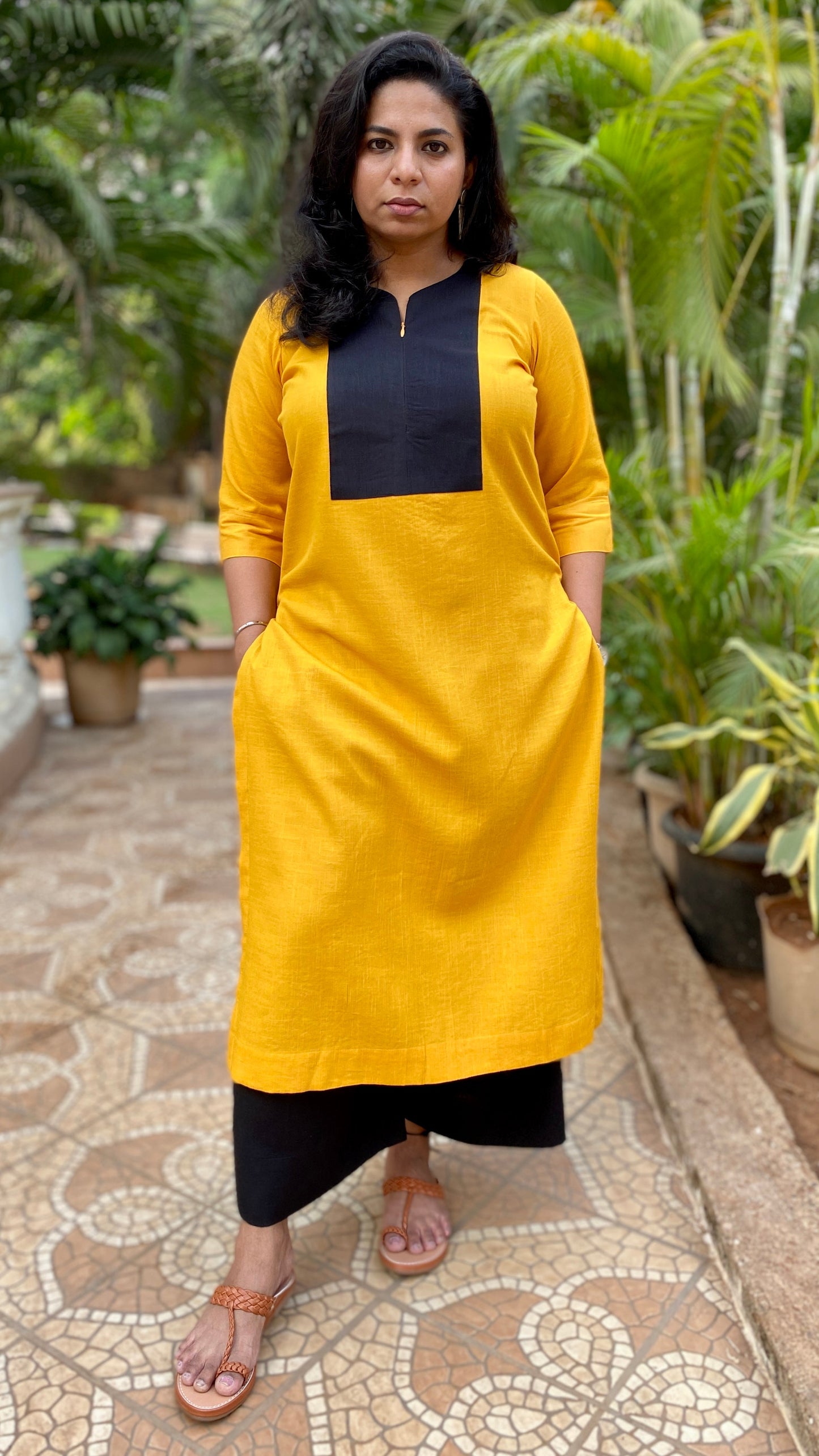 BINDU - KURTA AND PANT SET - YELLOW