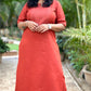 NAINA - Kurta and Pant Set - RUST ( Thread work )