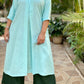 KALA - Pashmina Cotton - KURTA AND PANT SET - GREEN