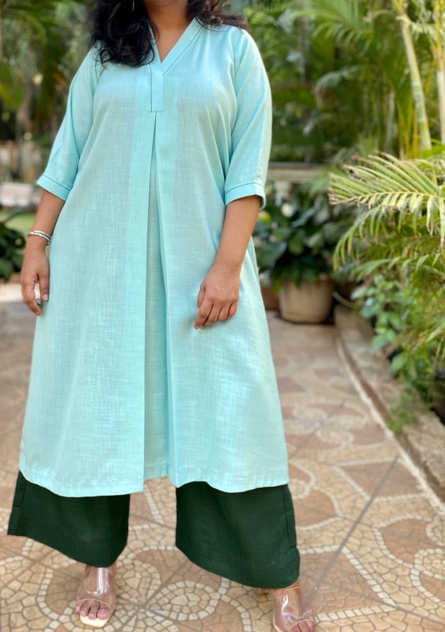 KALA - Pashmina Cotton - KURTA AND PANT SET - GREEN