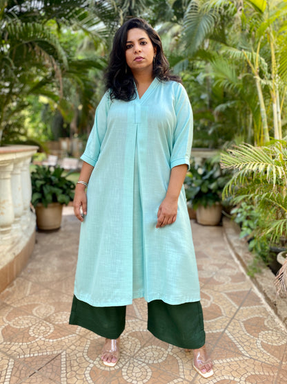 KALA - Pashmina Cotton - KURTA AND PANT SET - GREEN