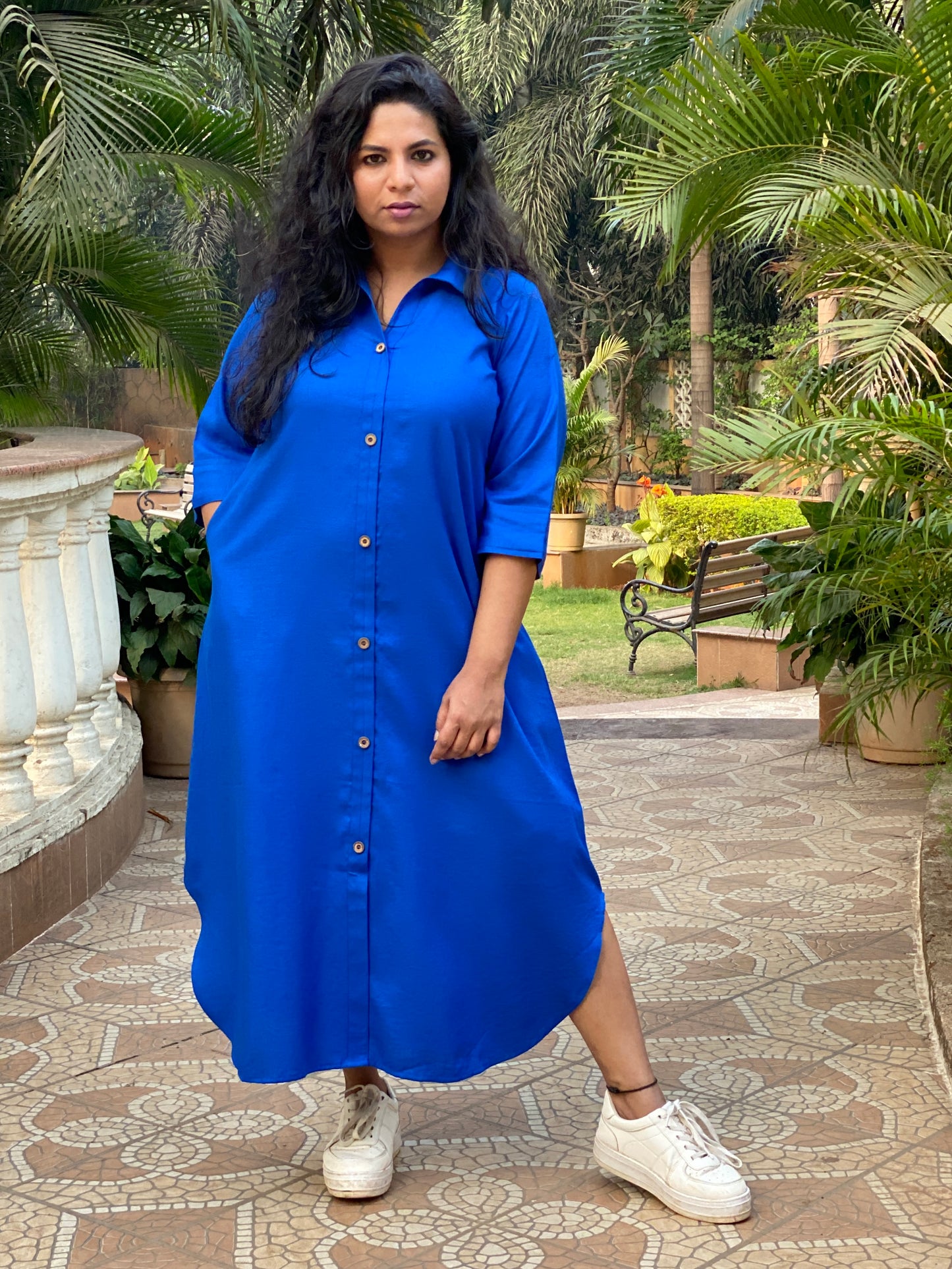 TARA - SHIRT DRESS - BLUE