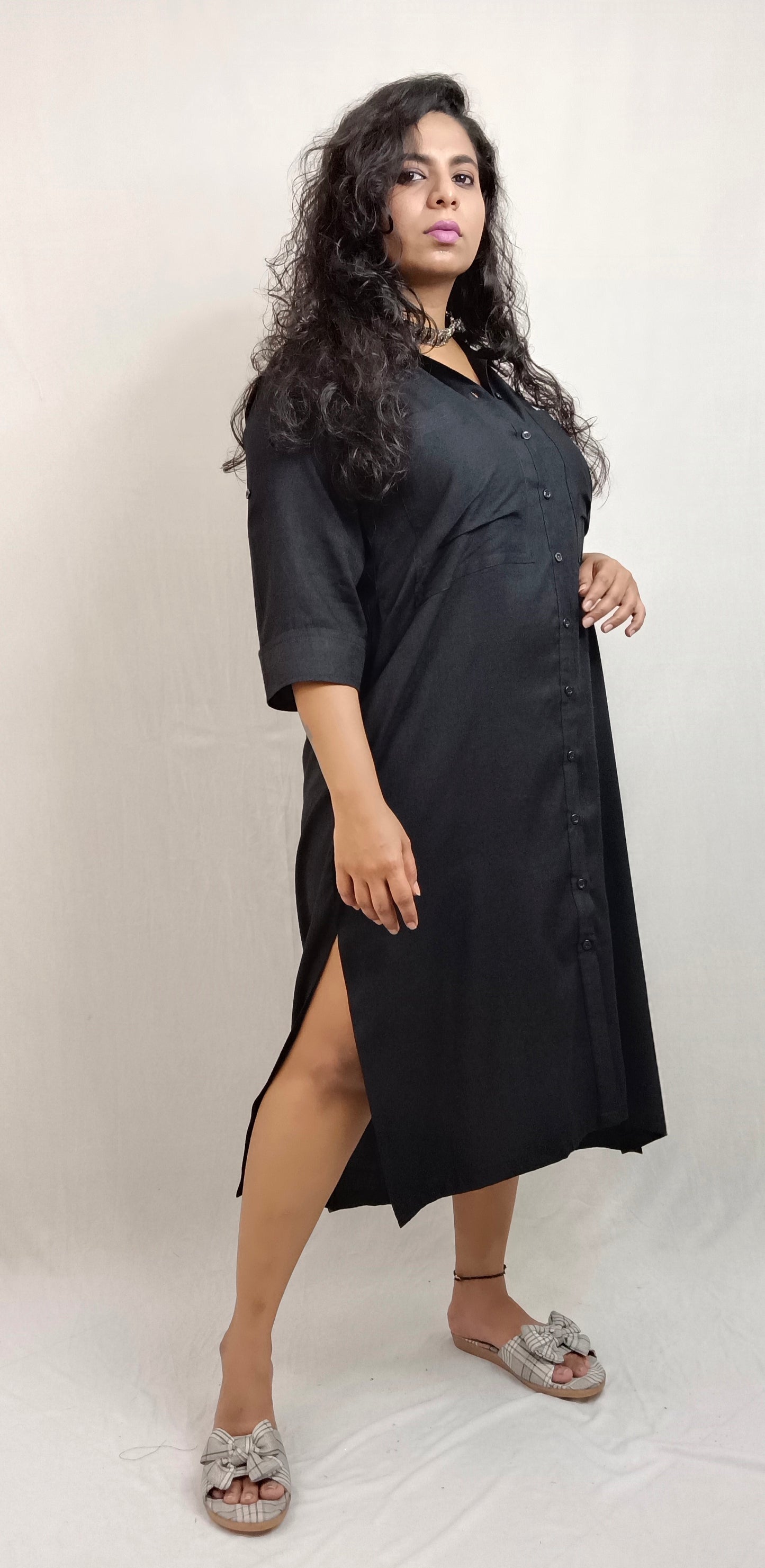 ANYA -  SHIRT DRESS -  BLACK
