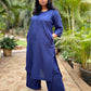 NITARA - Pashmina Cotton - NAVY - KURTA AND PANT SET