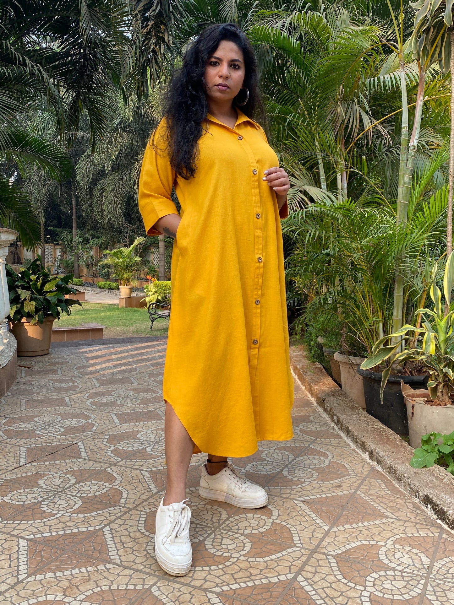 TARA - SHIRT DRESS - YELLOW