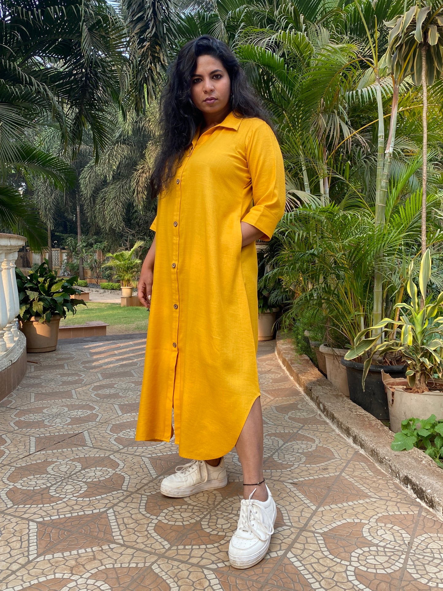 TARA - SHIRT DRESS - YELLOW