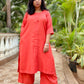 NITARA - Pashmina Cotton - ORANGE - KURTA AND PANT SET