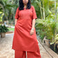 NAINA - Kurta and Pant Set - RUST ( Thread work )