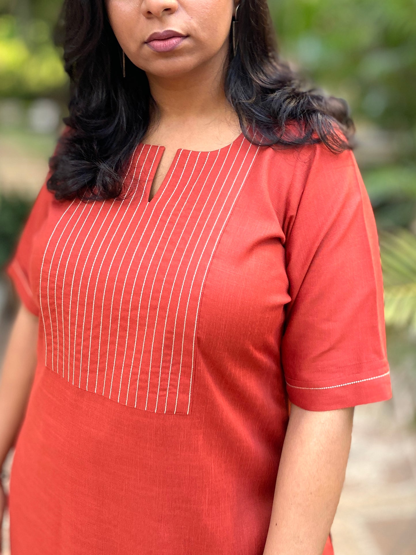 NAINA - ONLY KURTA - RUST ( Thread work )