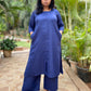 NITARA - Pashmina Cotton - NAVY - KURTA AND PANT SET