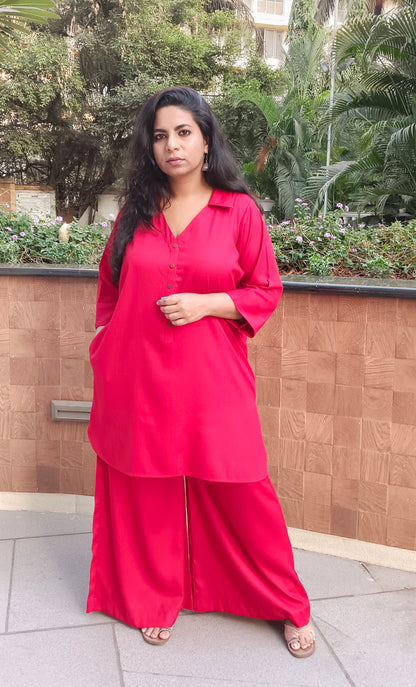 PIHU - CO ORD SET - RED