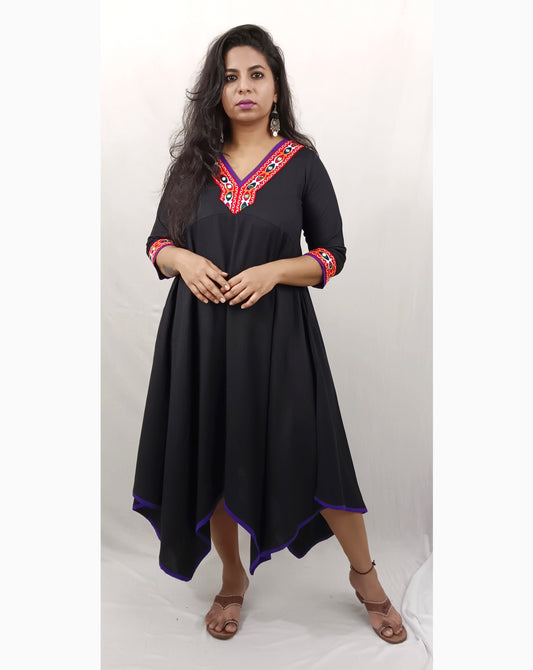 BARKHA - BLACK MIRROR KURTA - DRESS
