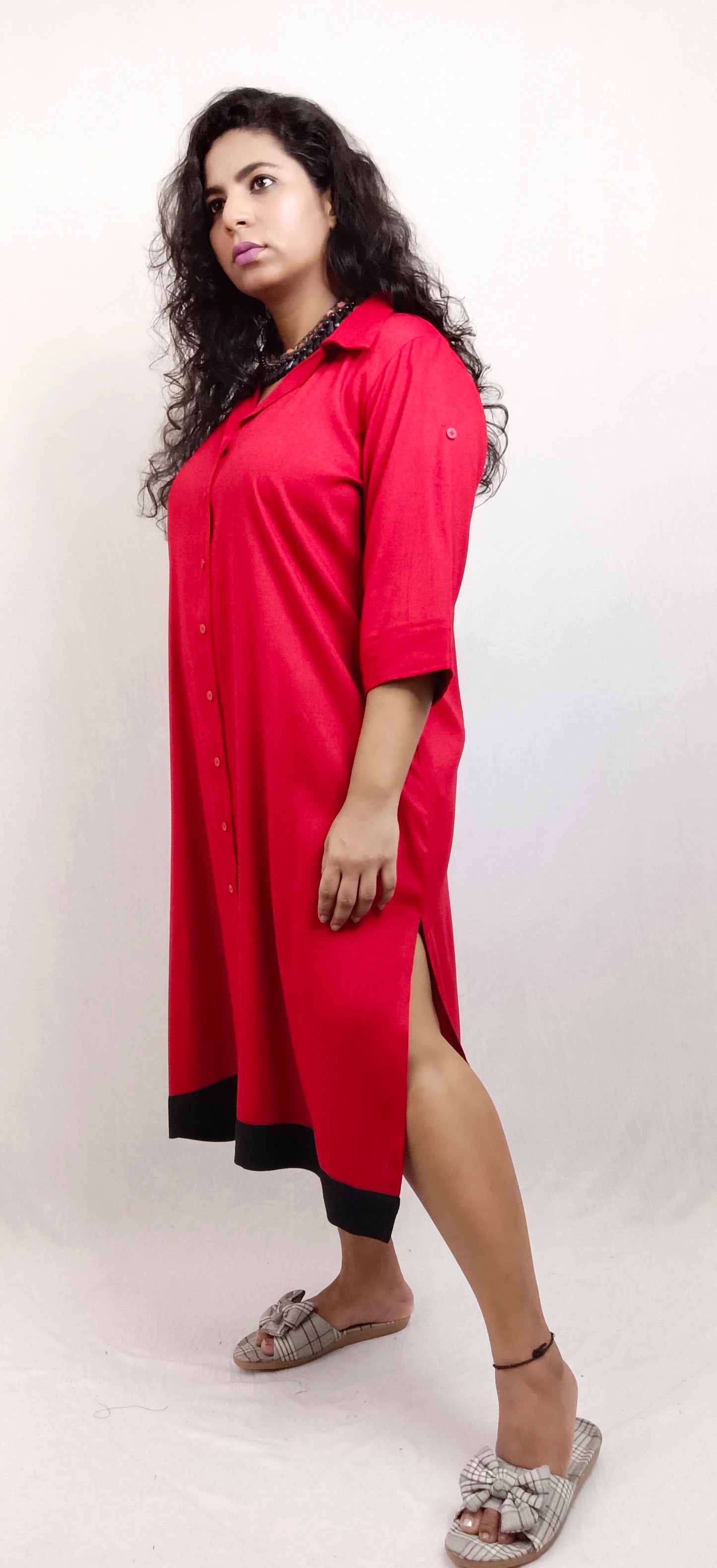 ANYA -  SHIRT DRESS - RED